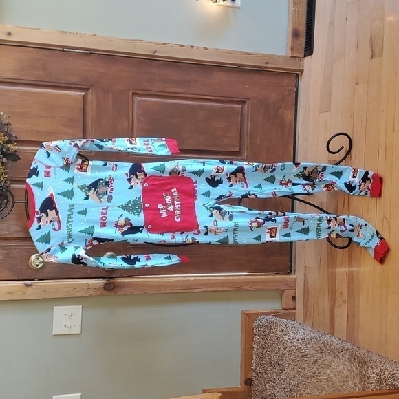Little Blue House by Hatley Wild About Christmas Union Suit Blue Sz. 12 Pajamas - Picture 6 of 7
